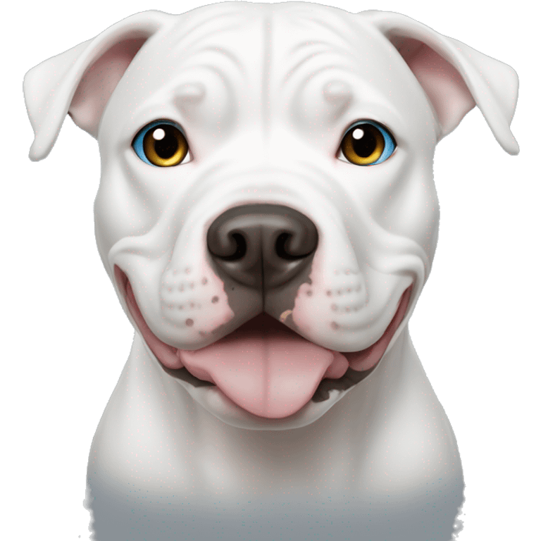 Blue eyes white pitbull emoji