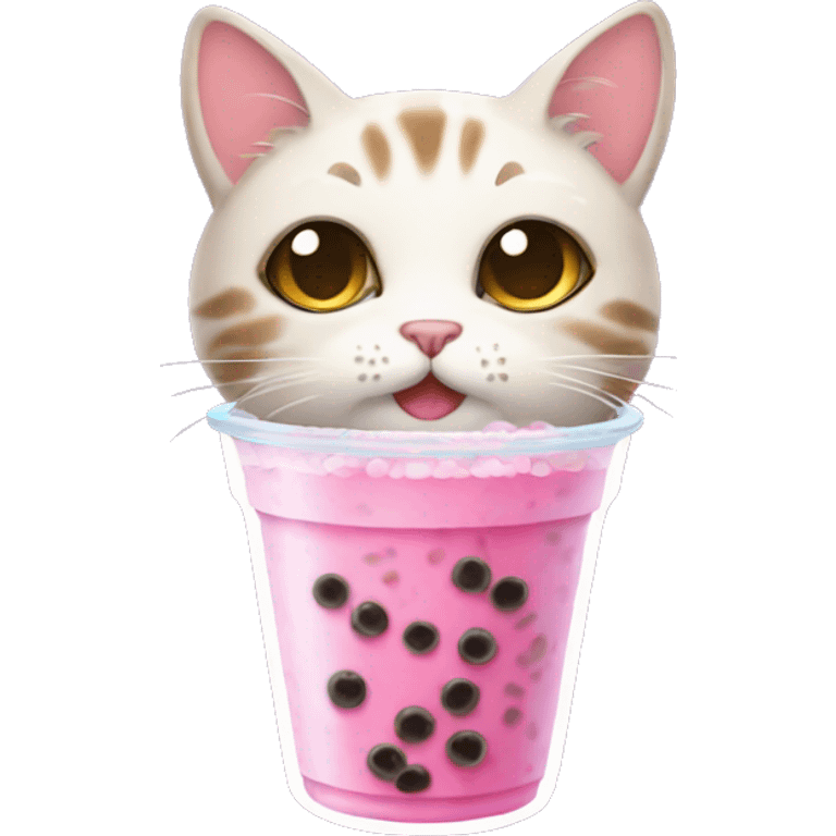 cat with bubble tea  emoji