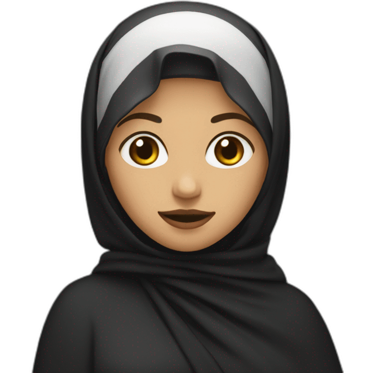 Character wamen wearing only black hujab emoji