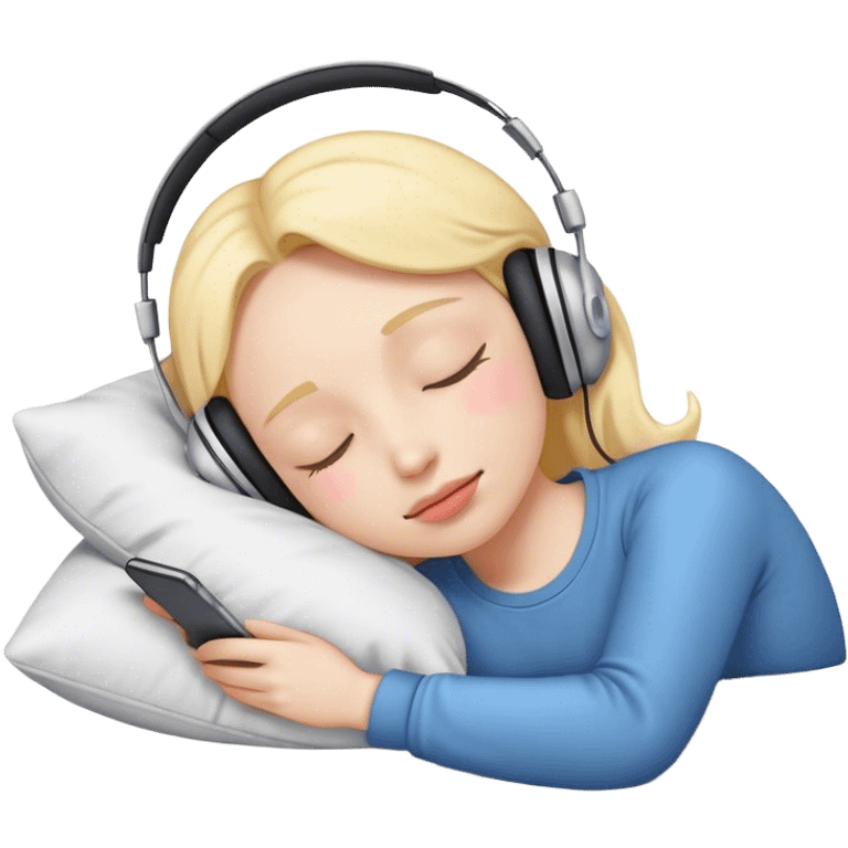 Emoji face with headphone on and sleeping emoji