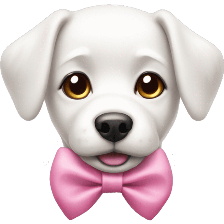 White dog with pink bow emoji