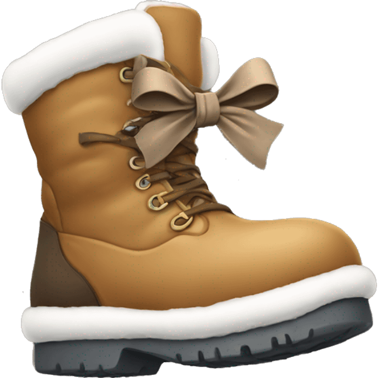 Winter boot with a bow on it emoji