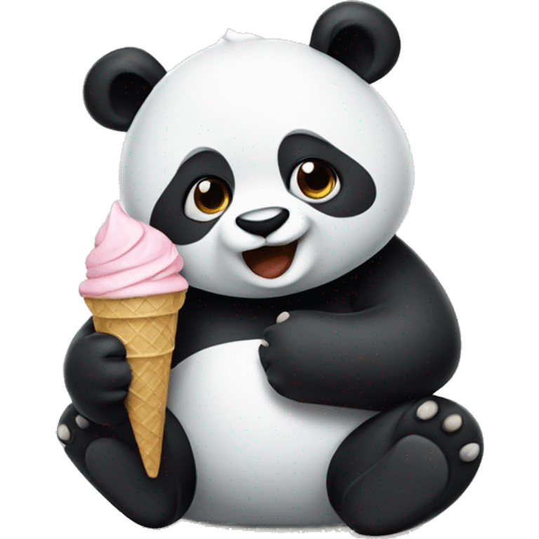 Panda eating ice cream emoji