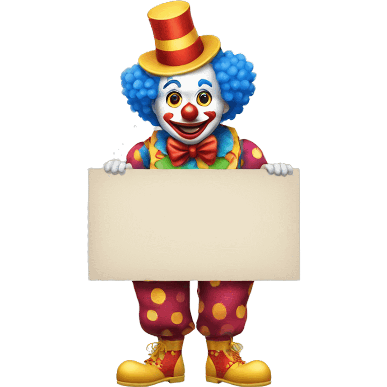 clown with whole body holding a sign emoji