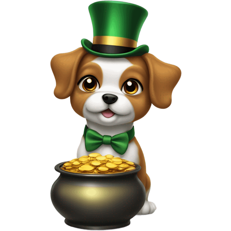 Leprechaun dog emoji