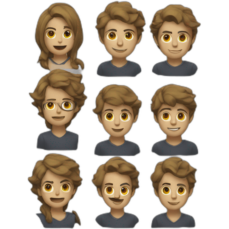 Persona con 3 ondas creciendo a los lados emoji