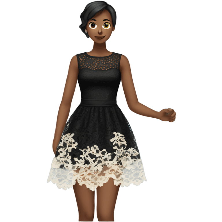 black short lace dress emoji