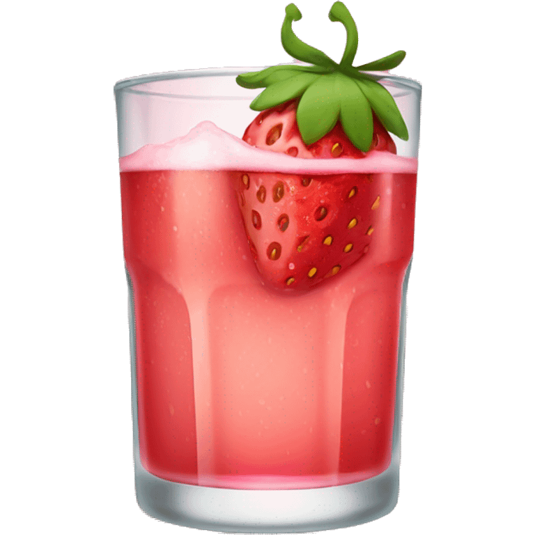 Strawberry soda in a glass emoji