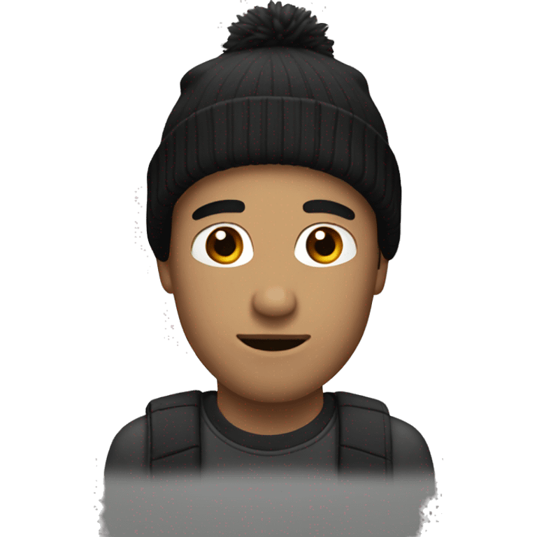 white male with black hair wearing a beanie emoji