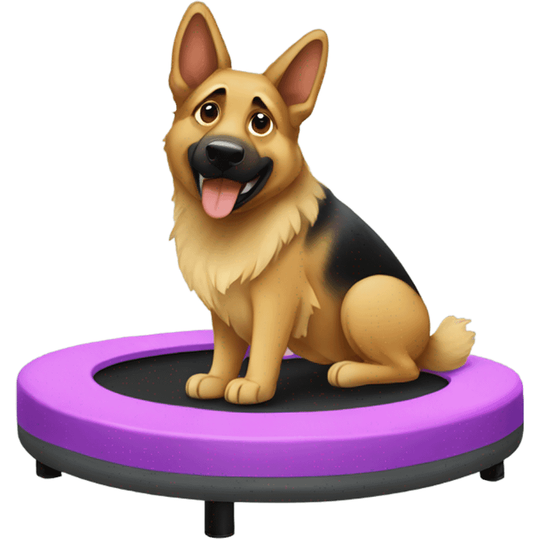 German Shepherd on a trampoline emoji