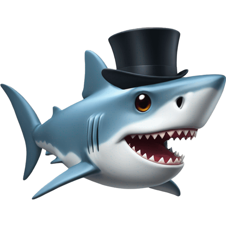 shark with tophat emoji