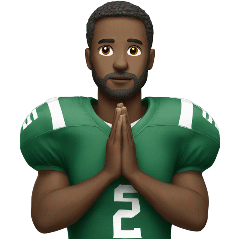 Praying to football emoji