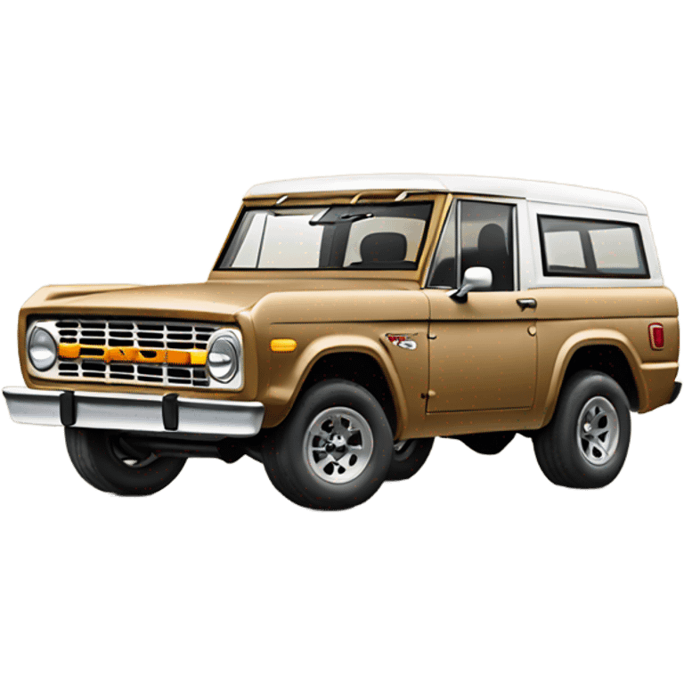 Ford bronco with tan dog emoji