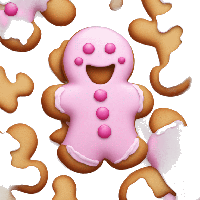 Pastel pink gingerbread man emoji