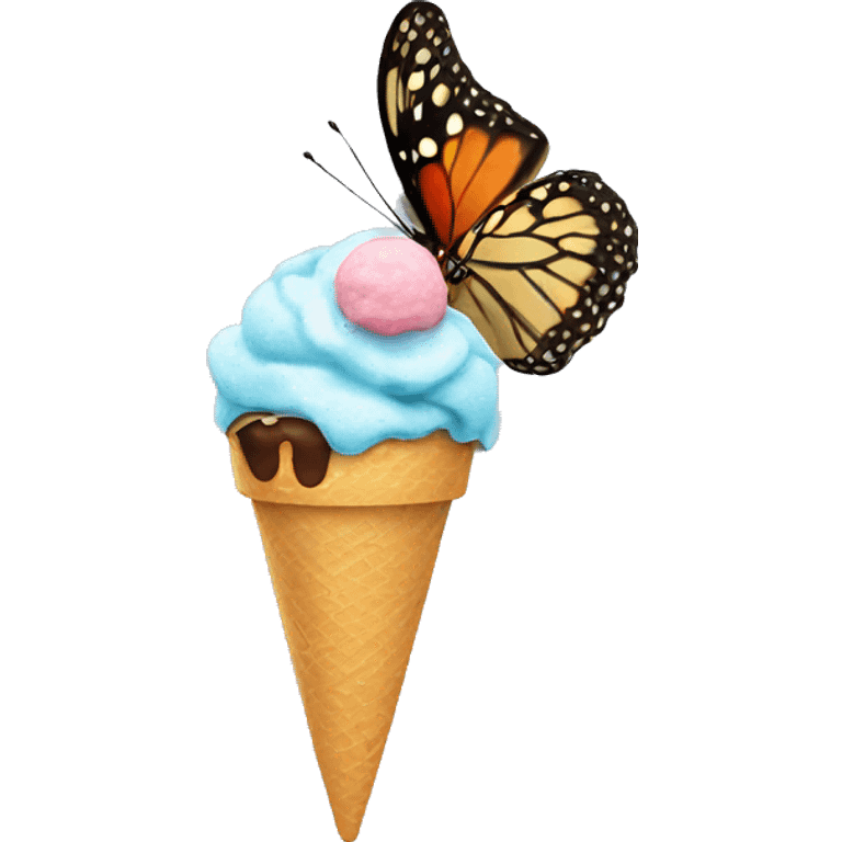 A butterfly eating ice cream  emoji