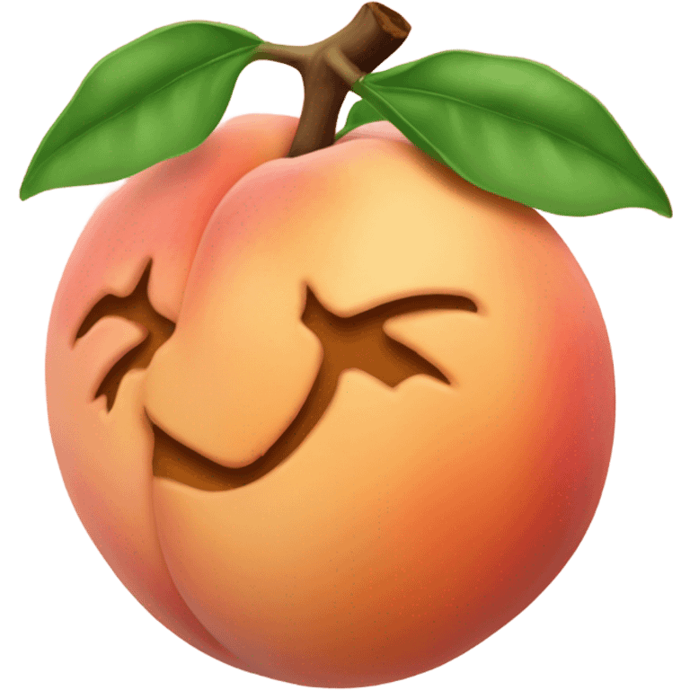 Peach emoji with hand print emoji