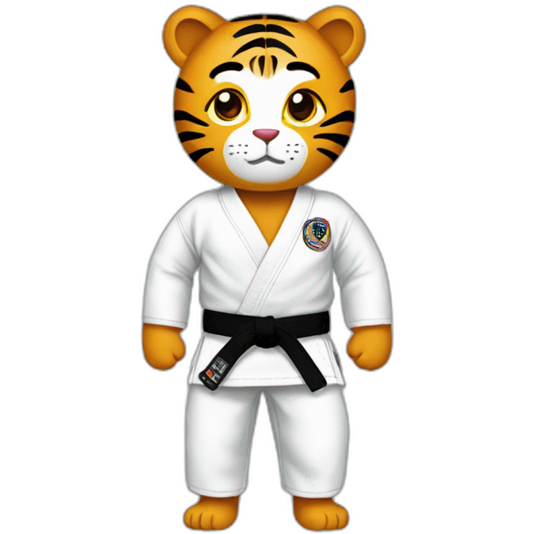 Jiu-jitsu Tiger Black belt emoji