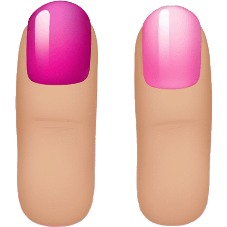 The tip of the nail is dark pink, and the gradation nail becomes lighter as it goes to the middle of the nail emoji