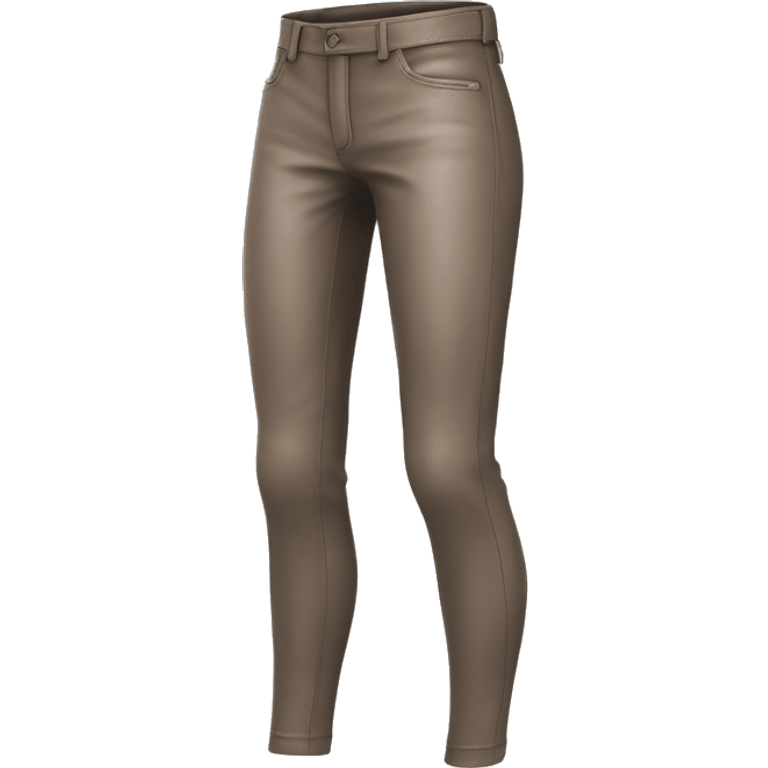 Realistic Isolated pair of taupe leather pants side view. emoji