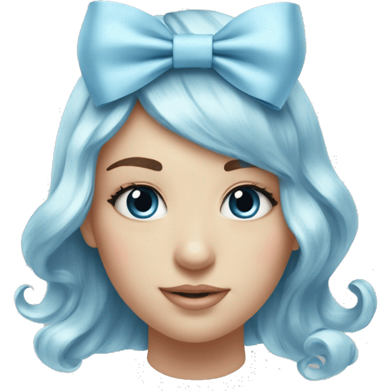 Cute pastel blue bow￼ emoji