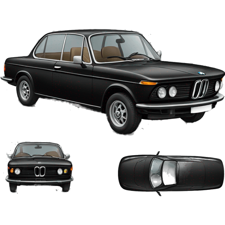 Vintage black bmw car  emoji