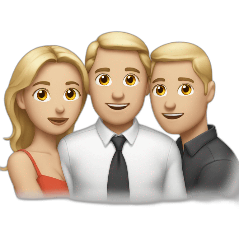 3 people two mizzghettphattywoman kissing white man emoji