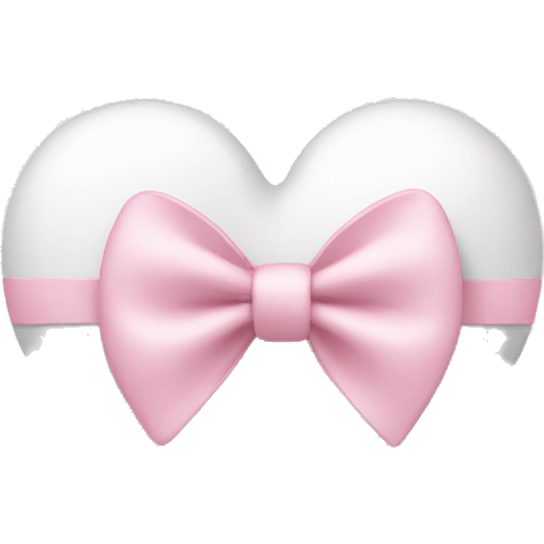 white heart with light pink bow emoji