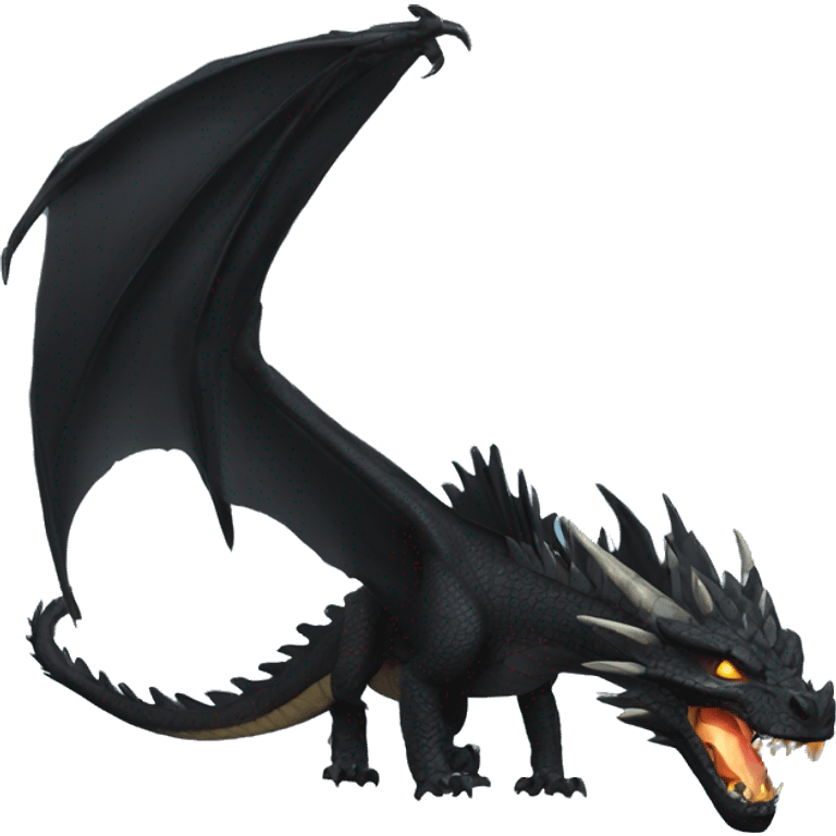 Dragón negro furia nocturna emoji