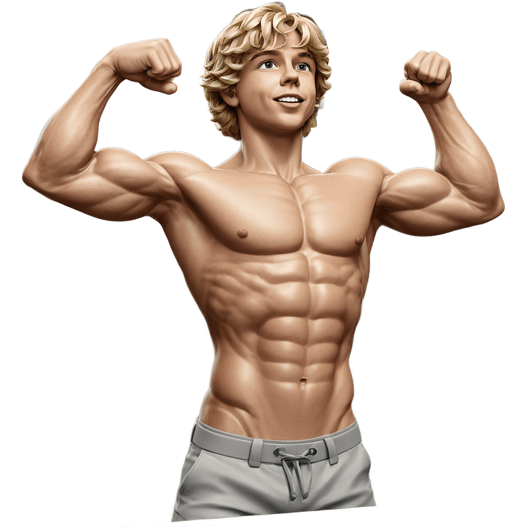 muscular blonde male portrait emoji