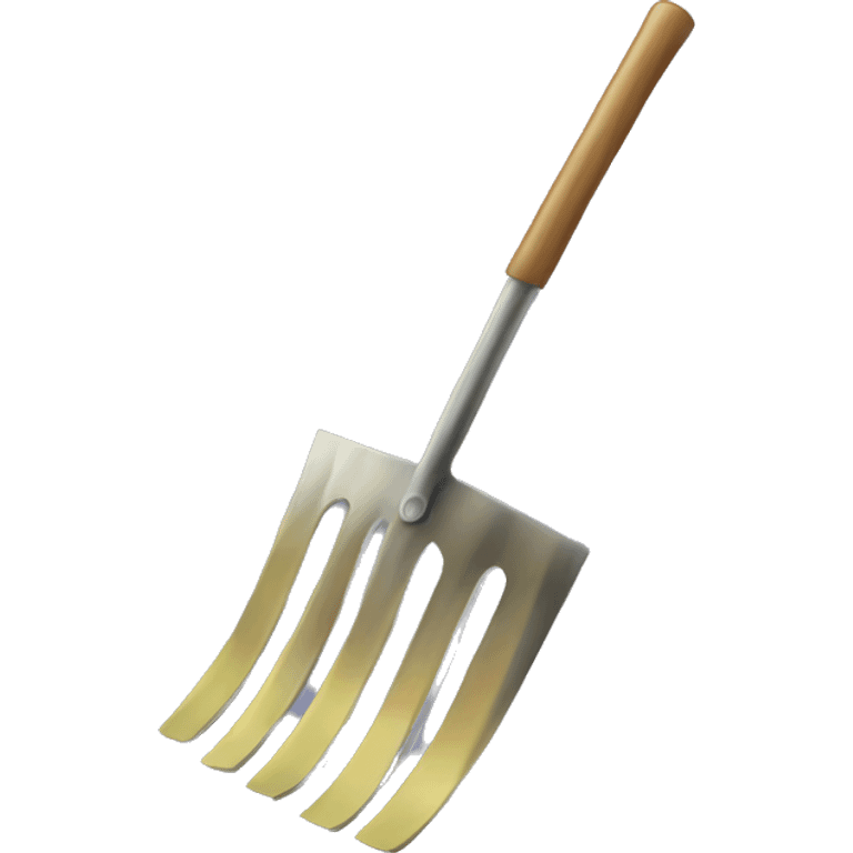 garden rake, no shadows, no people, fork emoji