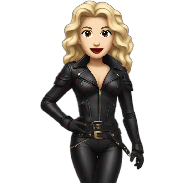 Madonna sings in leather outfit emoji