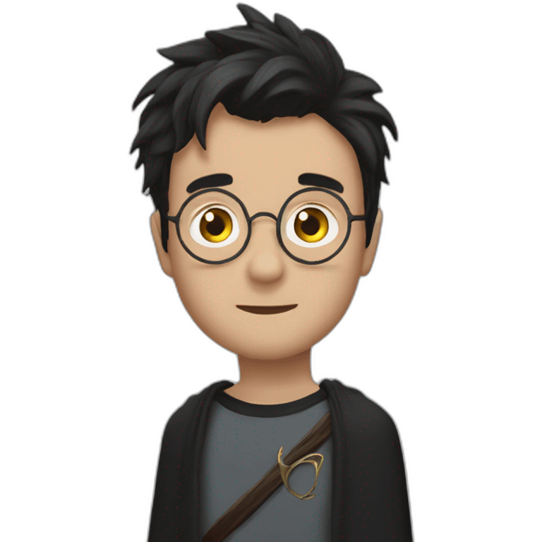 Harry Potter with scar in the shape of Lightning on forehead emoji