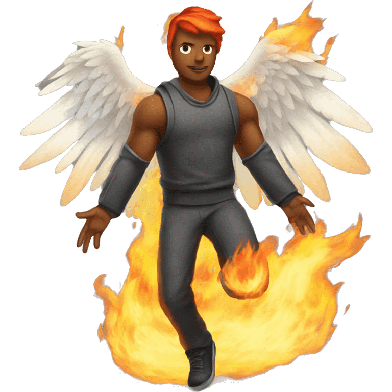 Flaming wings emoji