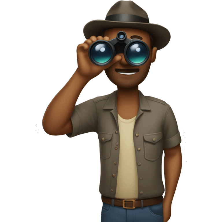 hombre con binocular emoji