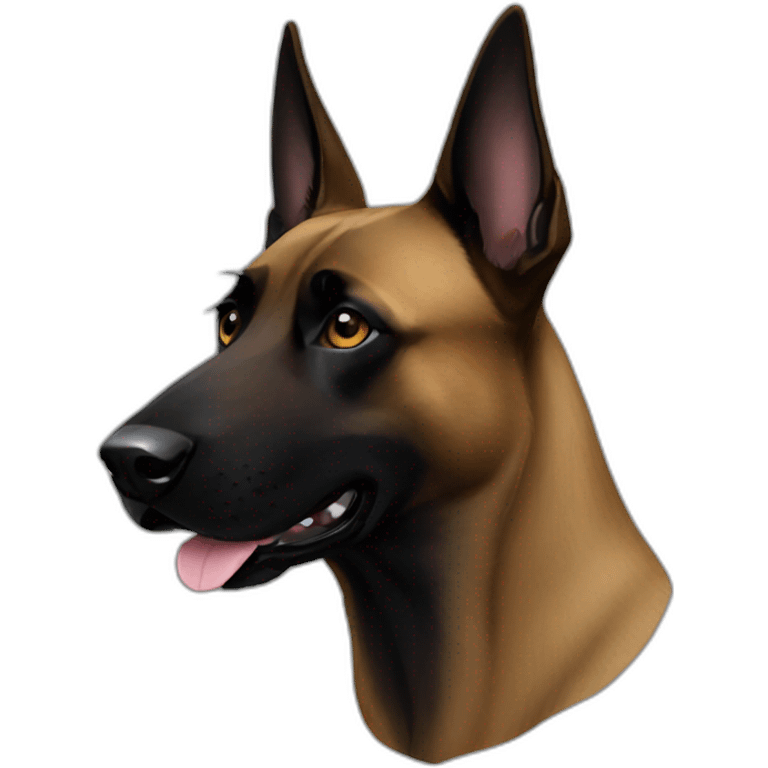 black belgian malinois head emoji