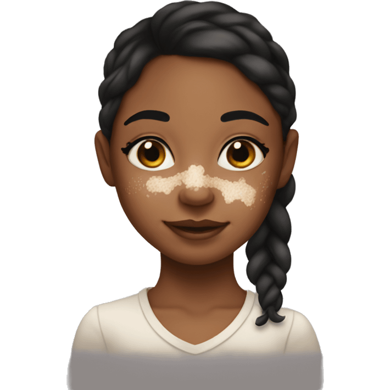 girl with vitiligo on her face  emoji