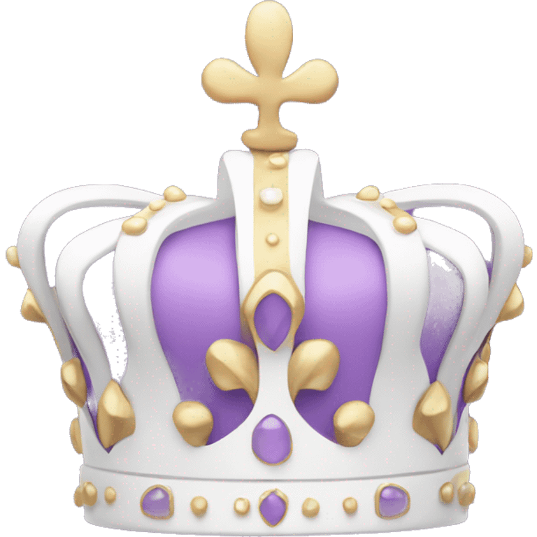 White and pastel purple crown emoji