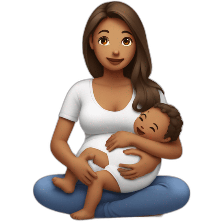 Woman breastfeeding her baby emoji