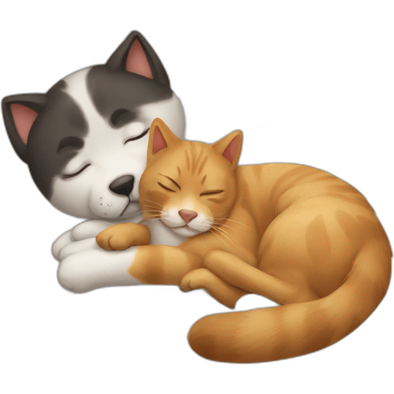 Cat and dog sleeping  emoji