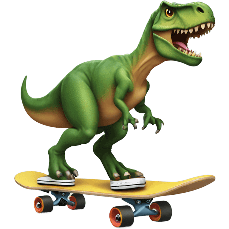 T-Rex on a skateboard emoji