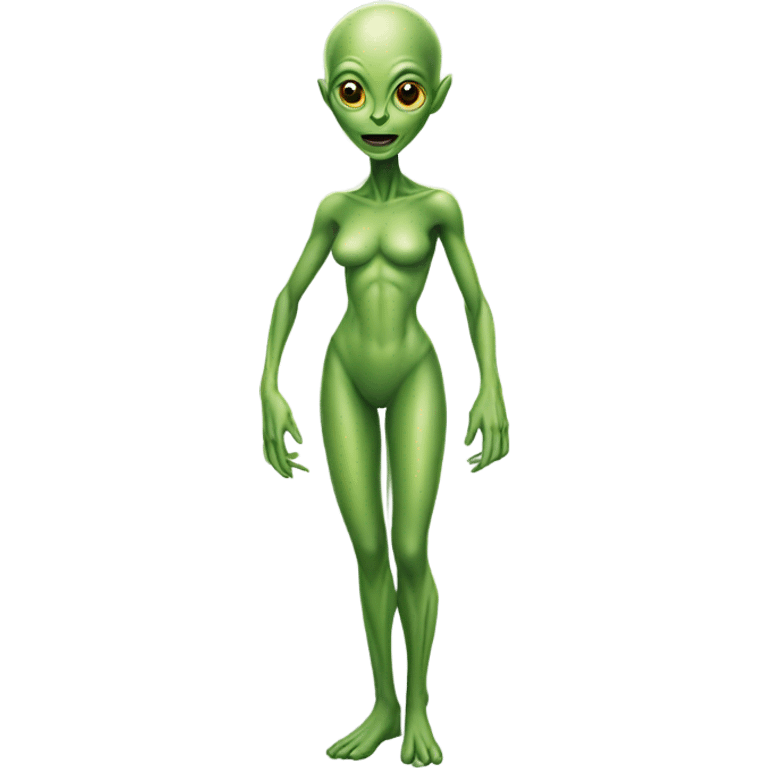 a green alien woman full body emoji