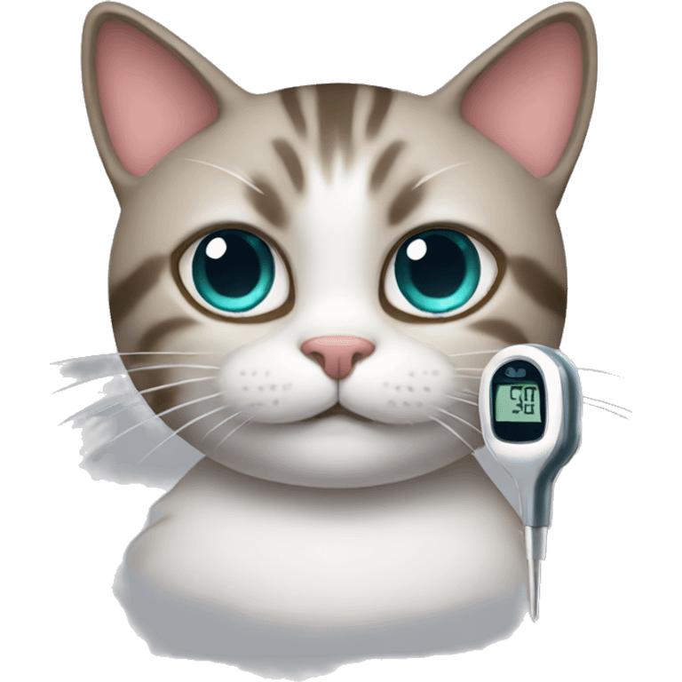 cat with thermometer  emoji