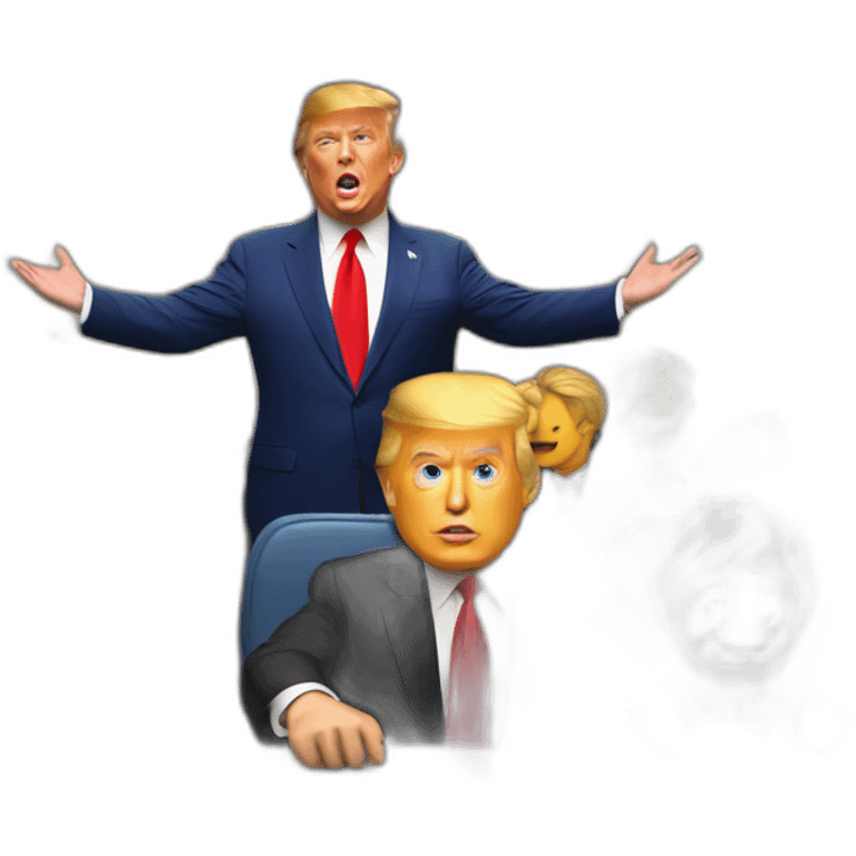 Donald Trump en train de faire un discours emoji