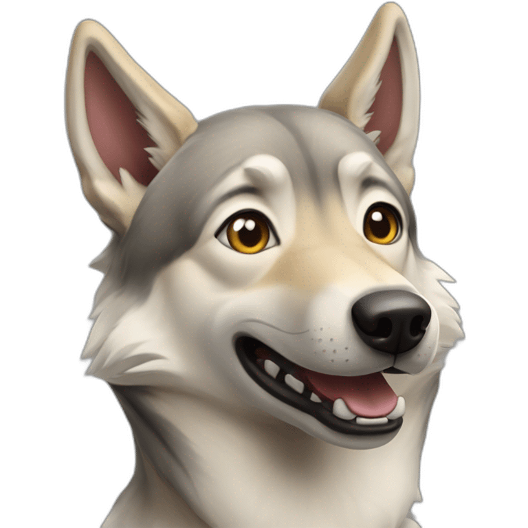 Crazy Czechoslovakian wolfdog emoji