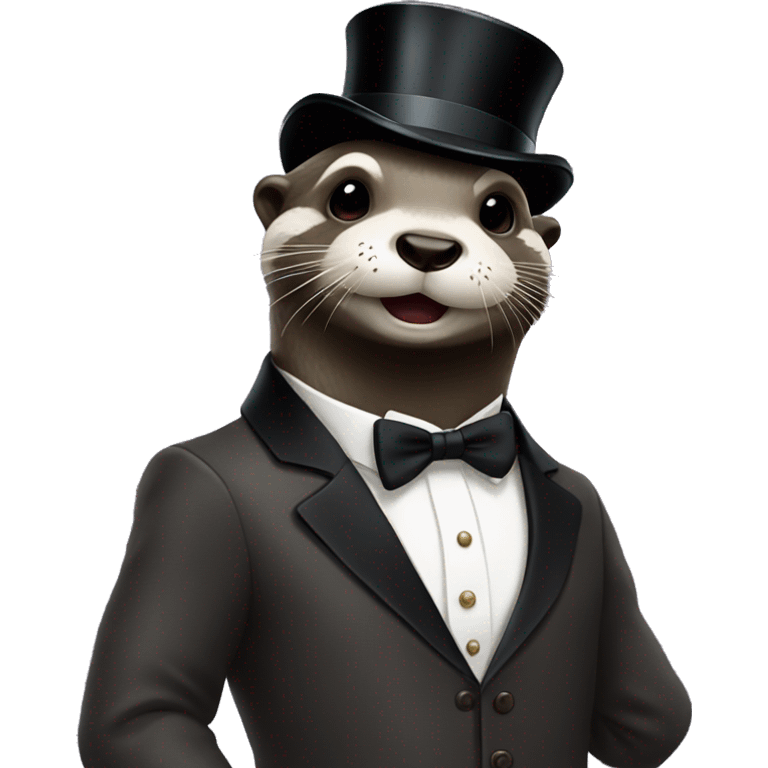 Otter dressed as monopoly man emoji