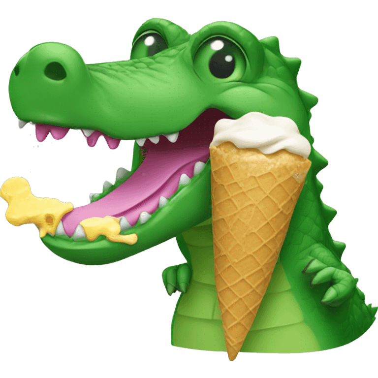 alligator eating icecream  emoji