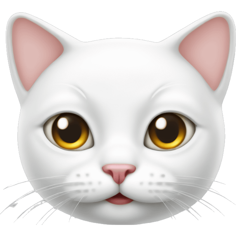 White cat with lychee emoji