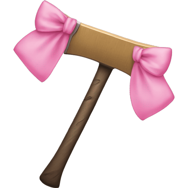 coquette axe with pink bow emoji