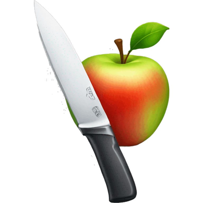 Knife with apple on it emoji