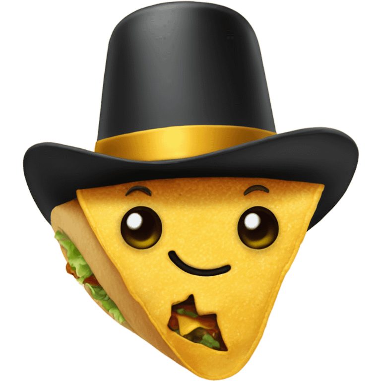 Taco with a top hat emoji